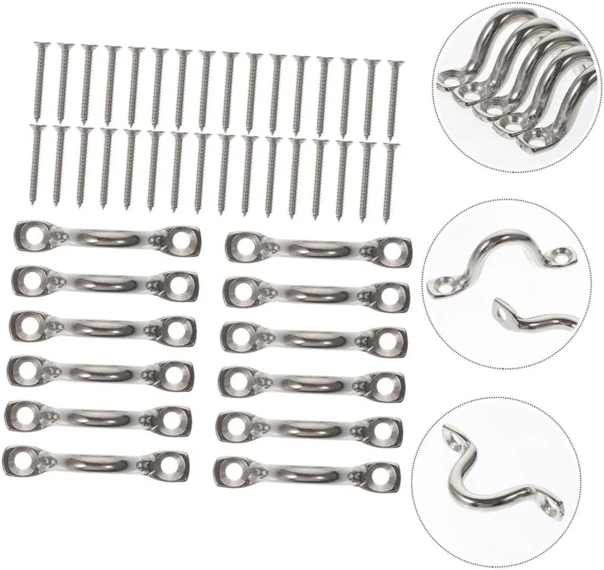 1 Set Kayak Door Knob Door Handle Stainless Pad Eye Straps Marine Boat Hardware Pad Eye Straps for Boats