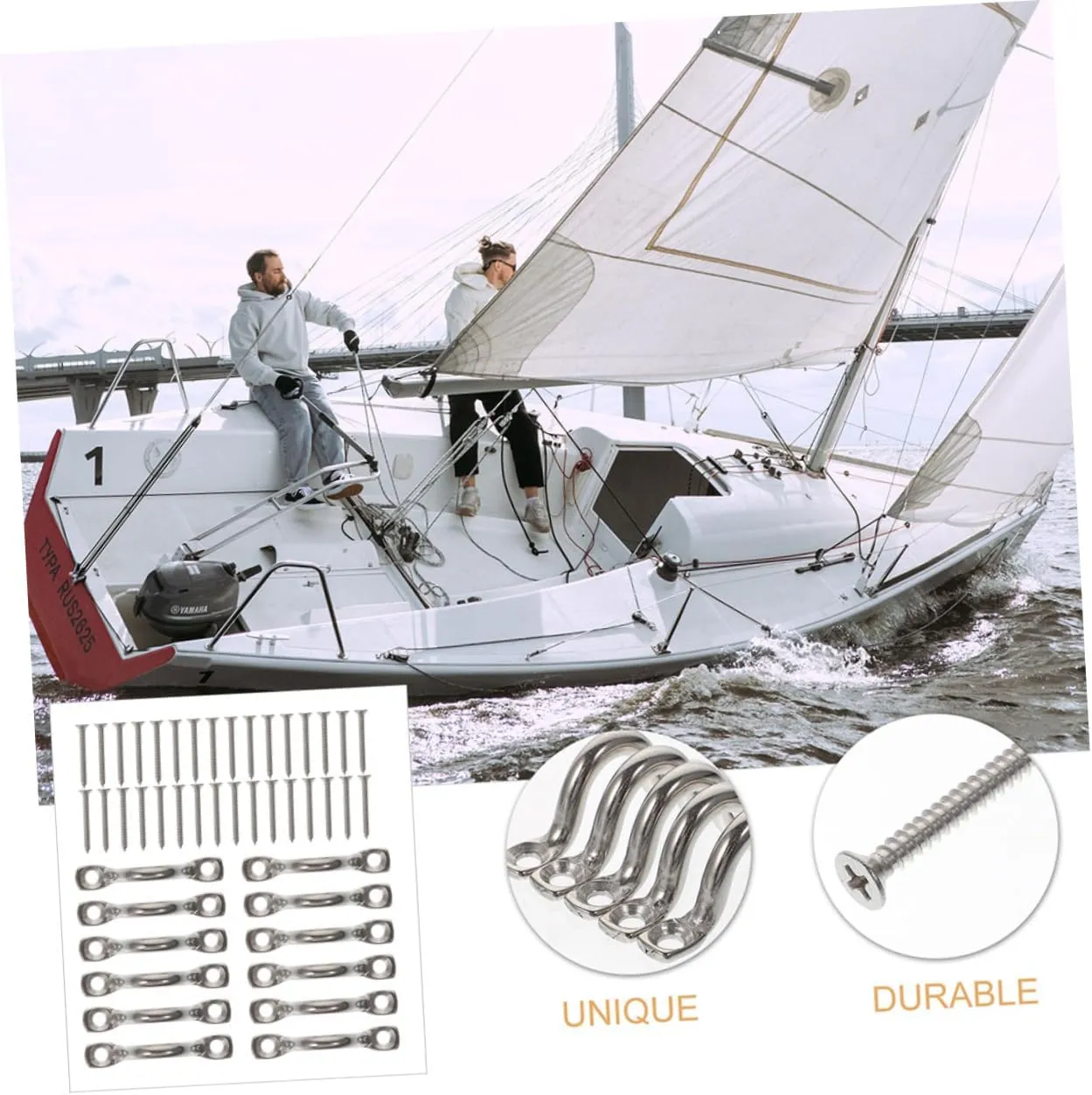 1 Set Kayak Door Knob Door Handle Stainless Pad Eye Straps Marine Boat Hardware Pad Eye Straps for Boats