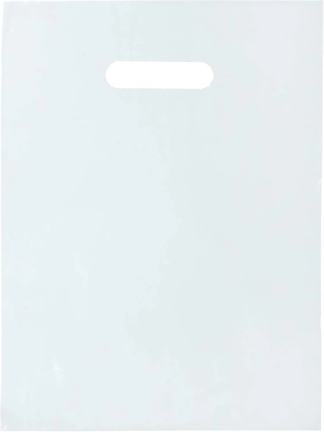 100 Clear Plastic Bags with Handles - 12"x15" Glossy Retail Shopping Bags for Small Business, Boutique, Gift and Trade Show