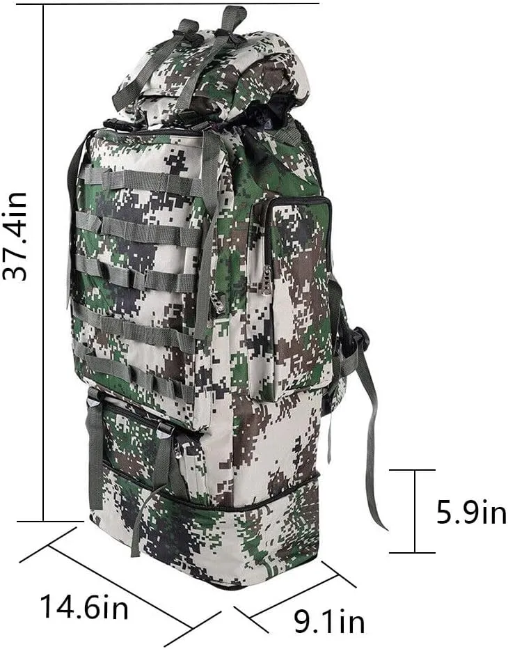 100L Camping Hiking Backpack, Large Military Tactical Backpack Waterproof Travel Daypack Survival Rucksack Bushcraft Backpack Lightweight Outdoor Camping Bag,Digital Camo