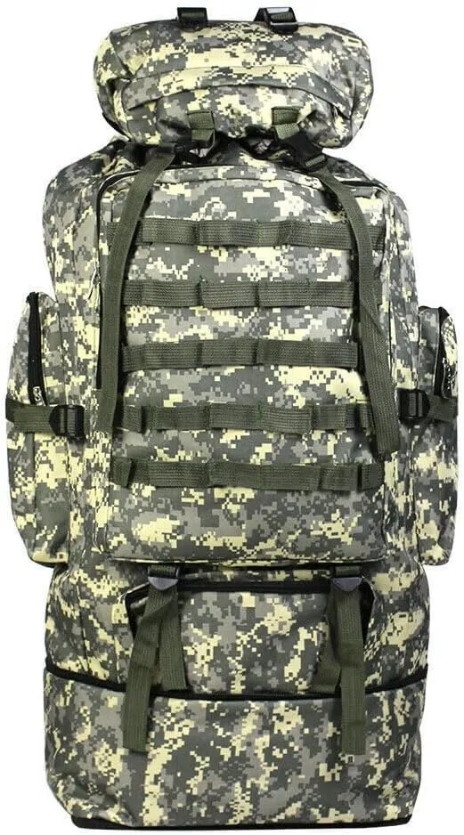 100L Camping Hiking Backpack, Large Military Tactical Backpack Waterproof Travel Daypack Survival Rucksack Bushcraft Backpack Lightweight Outdoor Camping Bag,Digital Camo