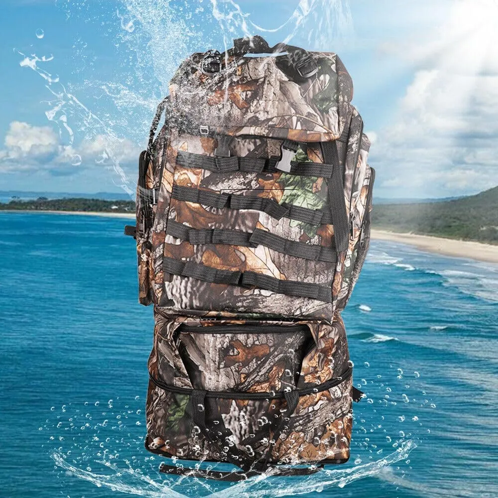 100L Camping Hiking Backpack, Large Military Tactical Backpack Waterproof Travel Daypack Survival Rucksack Bushcraft Backpack Lightweight Outdoor Camping Bag,Digital Camo