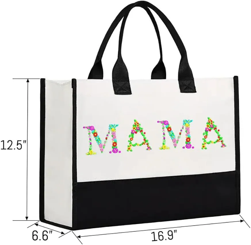 10PC Custom Embroidery/Printing Canvas Tote Bag with Your Text/Logo,Personalized Reusable Handbags Suitable for Women
