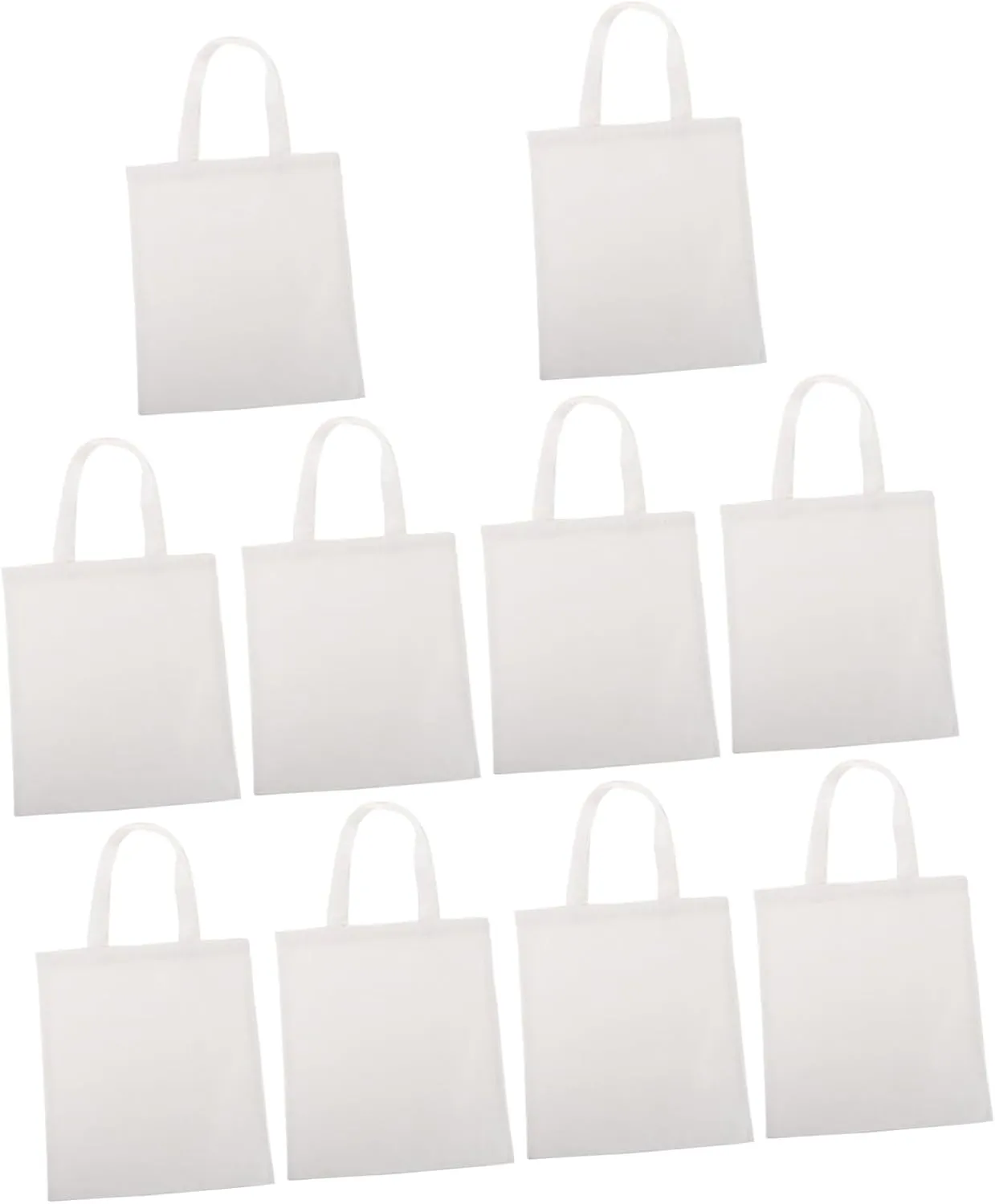 10Pcs Blank Sublimation Tote Bags Washable Canvas Grocery Pouches for DIY Art Crafts Versatile Reusable Shopping Bags for Creative Projects and Everyday Use