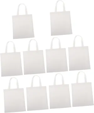 10Pcs Blank Sublimation Tote Bags Washable Canvas Grocery Pouches for DIY Art Crafts Versatile Reusable Shopping Bags for Creative Projects and Everyday Use