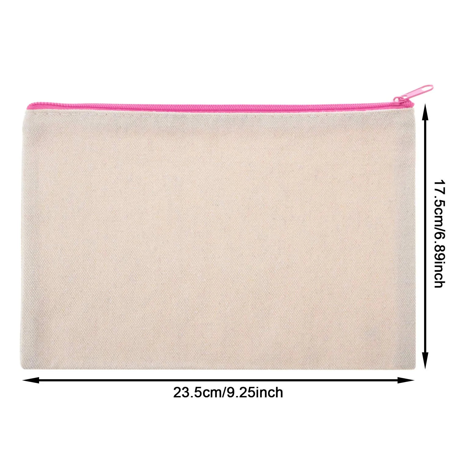 12 Pieces Canvas Makeup Bag Cosmetic Pouches with Zipper Blank Canvas Bag Pencil Pouch Travel Toiletry Bag Plain Bag for Women DIY