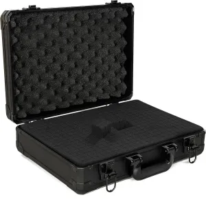 15 Inch Aluminum Carrying Case 15 X 11 X 4.3 Inch Ideal for Microphone & Camera Gear Transportation, DJ Mixer Case with Customizable Pre-Diced Foam, Black