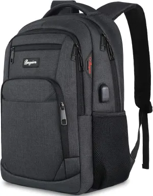 17.3 Inch Laptop Backpack, School Backpacks for teen boys, College High School Backpack. Travel Backpacks with usb Charging Port for Women Men. Anti-theft Waterproof Work Bookbags, Black