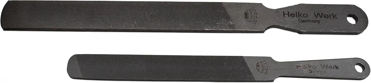 1844 Helko Werk Germany Dual Sided Axe Sharpening File - Axe Sharpener Metal File single-cut and cross-cut hand file (Compact   Heavy Set)