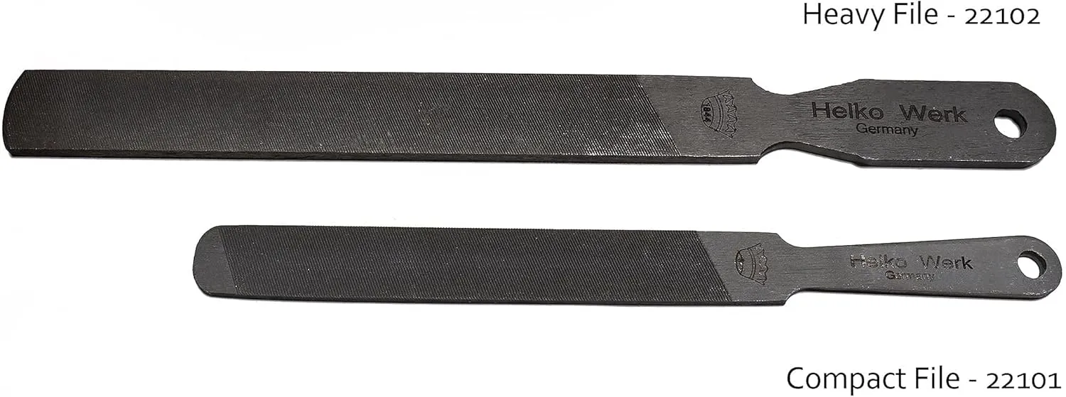 1844 Helko Werk Germany Dual Sided Axe Sharpening File - Axe Sharpener Metal File single-cut and cross-cut hand file (Compact   Heavy Set)