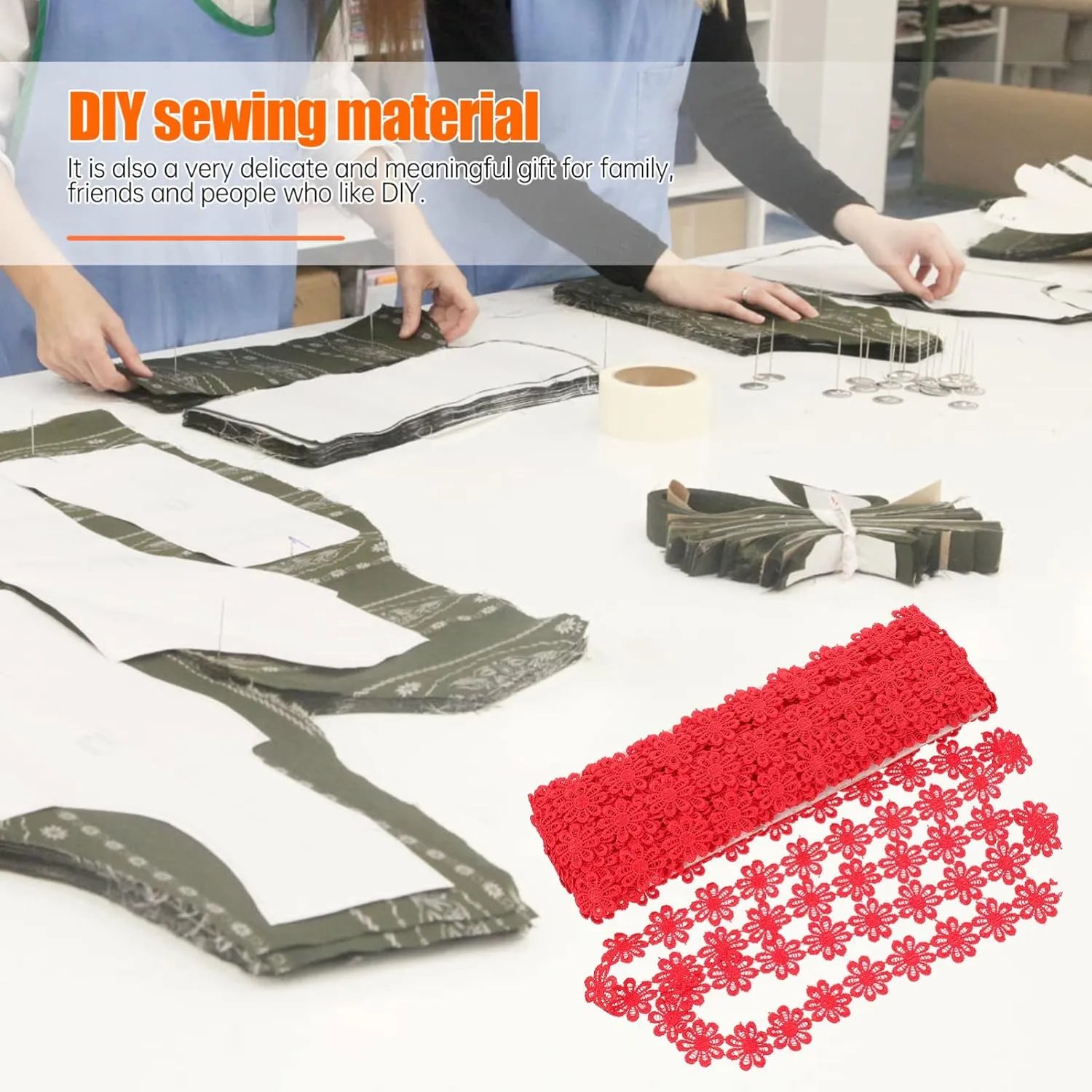 1pc Decorative Lace Trim Embroidery Lace for DIY Crafts Sewing Supplies and Garment Accessories Versatile Ribbon Bright for Handbags Headbands and More