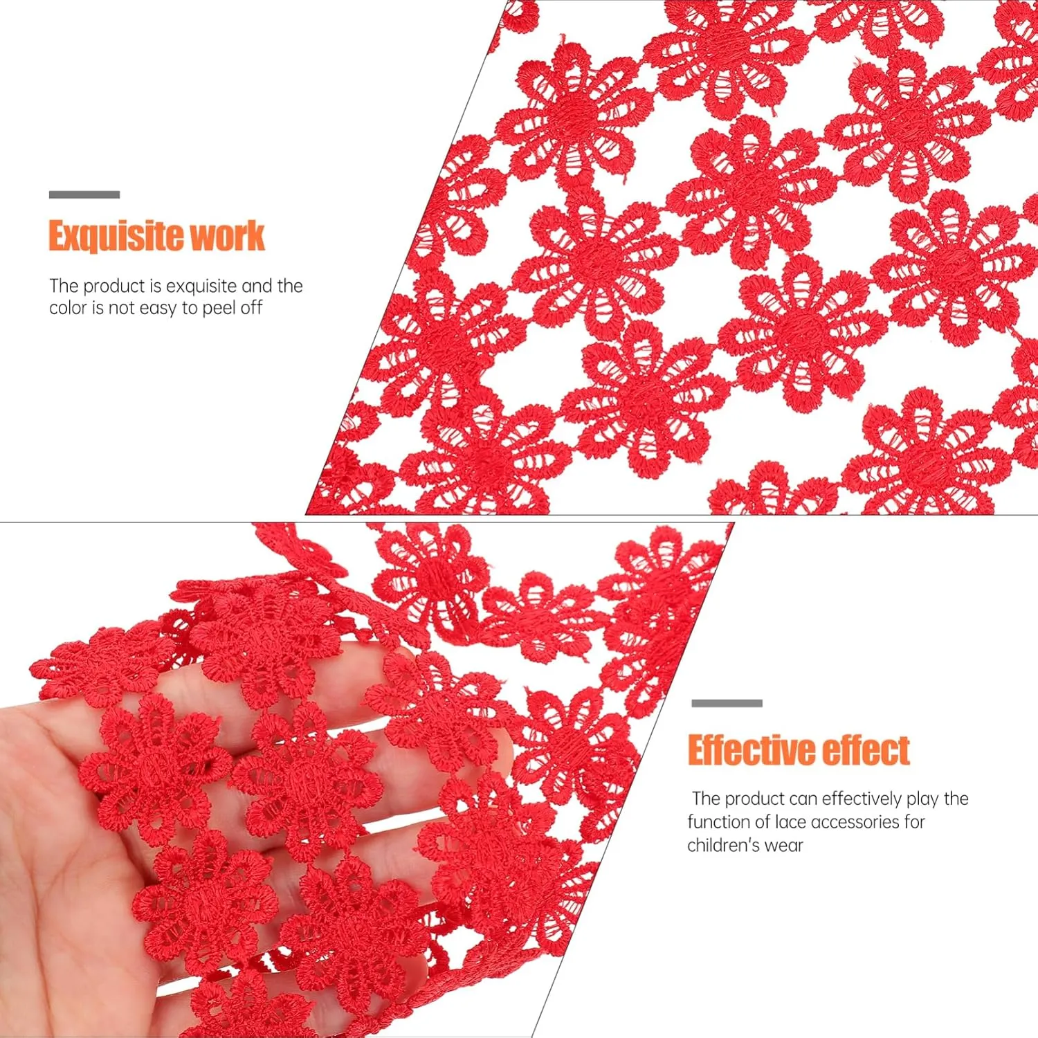 1pc Decorative Lace Trim Embroidery Lace for DIY Crafts Sewing Supplies and Garment Accessories Versatile Ribbon Bright for Handbags Headbands and More