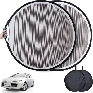 2-Pack Dent Detection Light Reflector Panels with Storage Bag, Flexible Foldable Panel for Car Door Scratches & Hail Damage