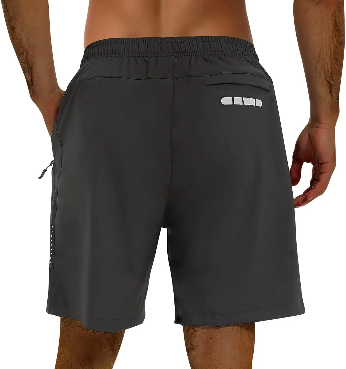 2 Pack Mens Athletic Shorts Quick Dry 7 Inch Running Shorts Breathable Mesh Gym Workout Shorts with Zipper Pockets
