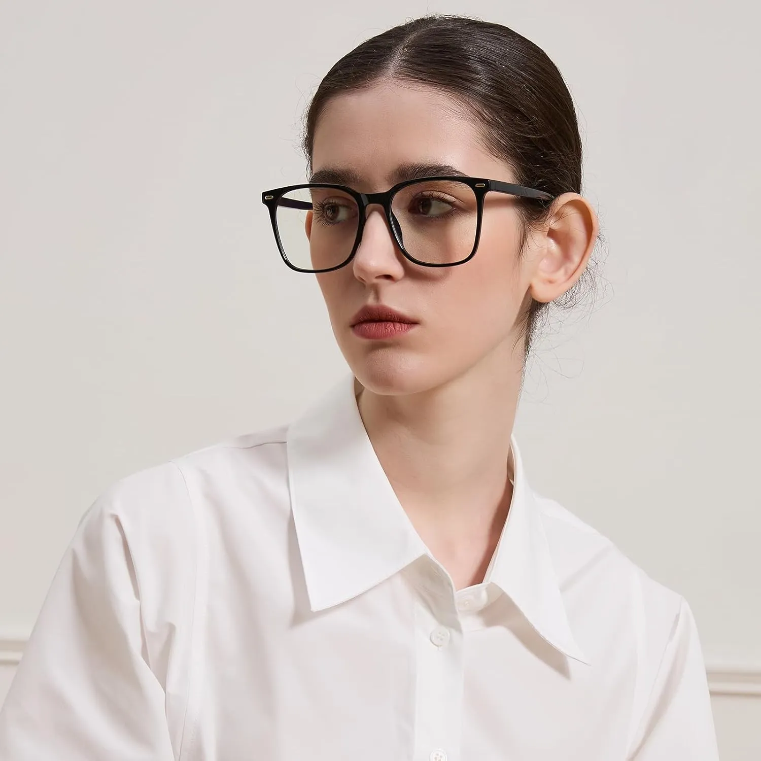 2-Pack Oversized Square Blue Light Blocking Glasses for Women Men, Anti-Fatigue Computer Monitor Gaming Glasses Reduce Eye Strain(Black Clear)