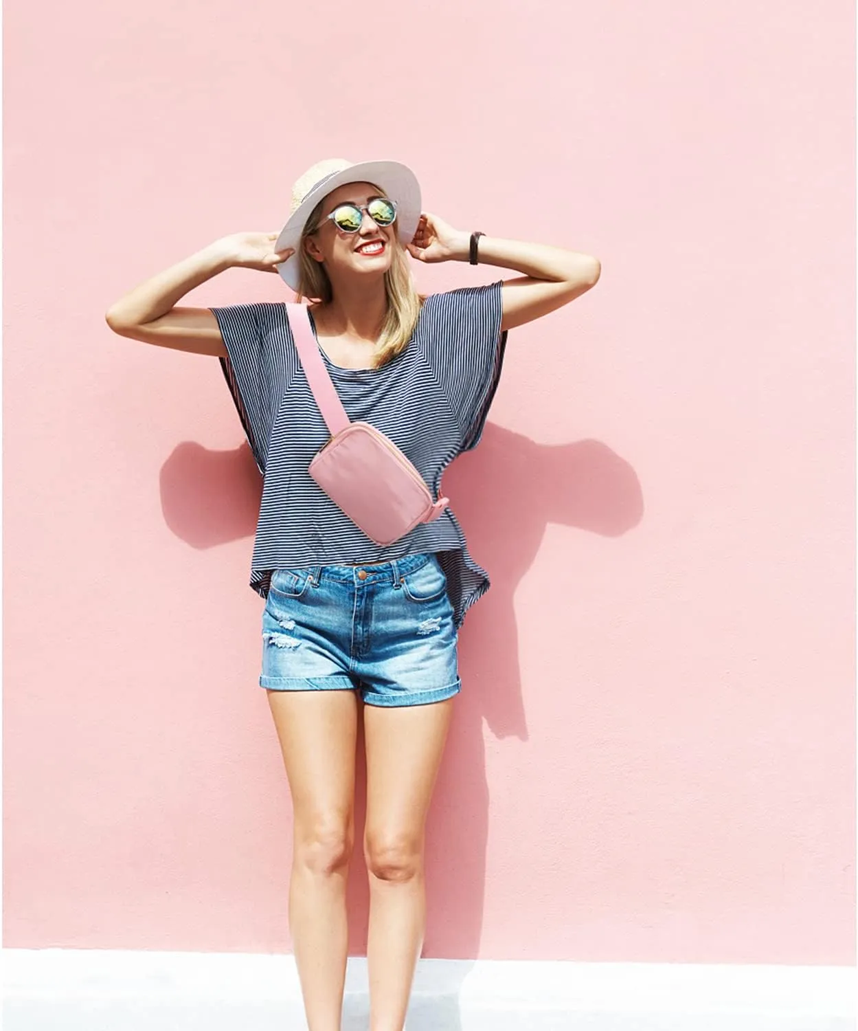 2 Packs Belt Bag For Women Crossbody Fanny Packs Fashion Waist Bag Waterproof Cute Purse Small for Travel Workout Running