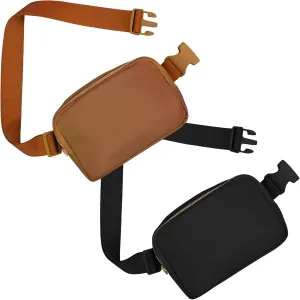 2 Packs Belt Bag For Women Crossbody Fanny Packs Fashion Waist Bag Waterproof Cute Purse Small for Travel Workout Running