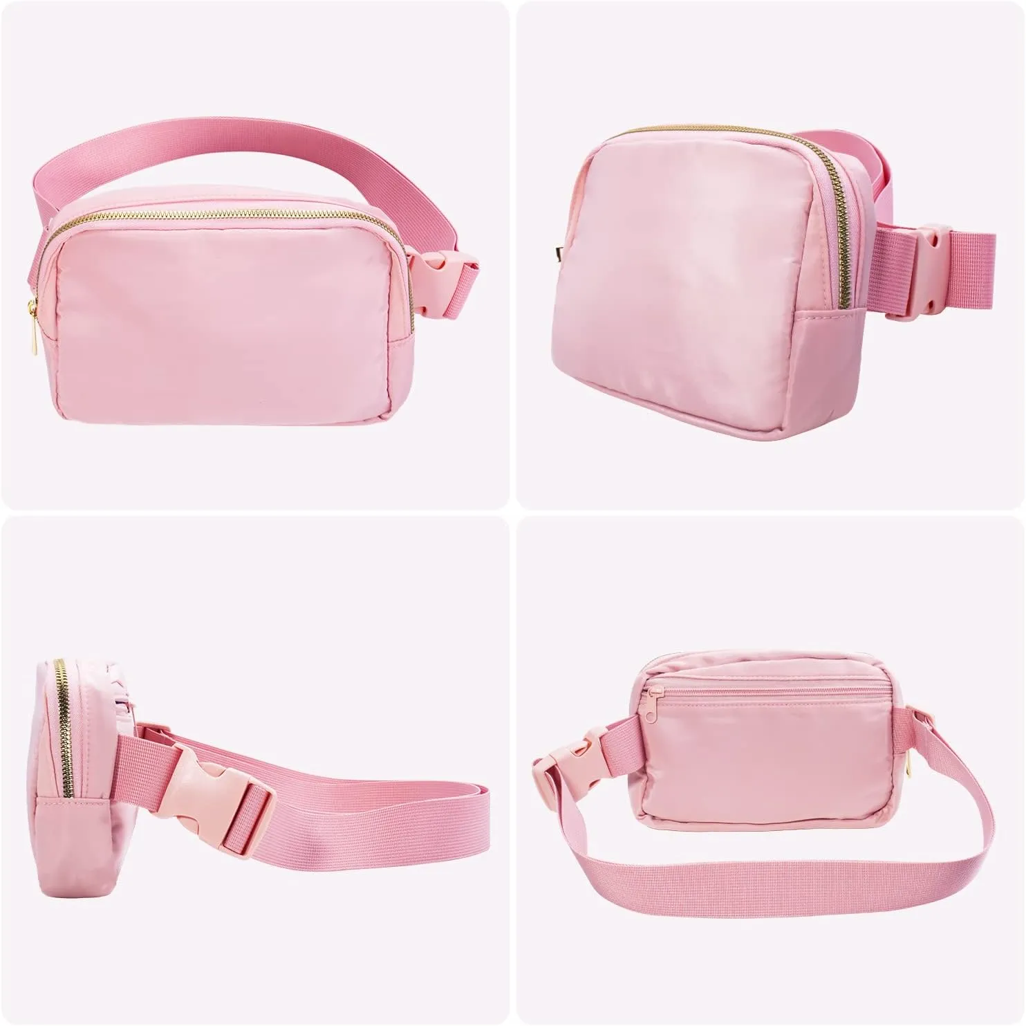 2 Packs Belt Bag For Women Crossbody Fanny Packs Fashion Waist Bag Waterproof Cute Purse Small for Travel Workout Running