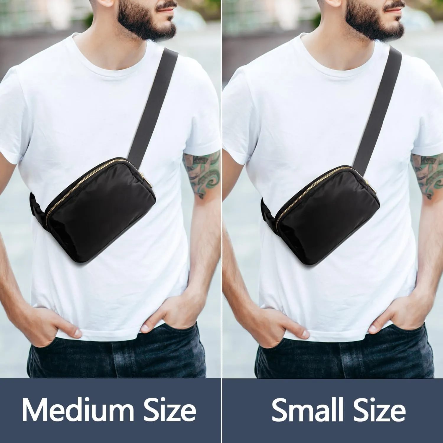 2 Packs Belt Bag For Women Crossbody Fanny Packs Fashion Waist Bag Waterproof Cute Purse Small for Travel Workout Running