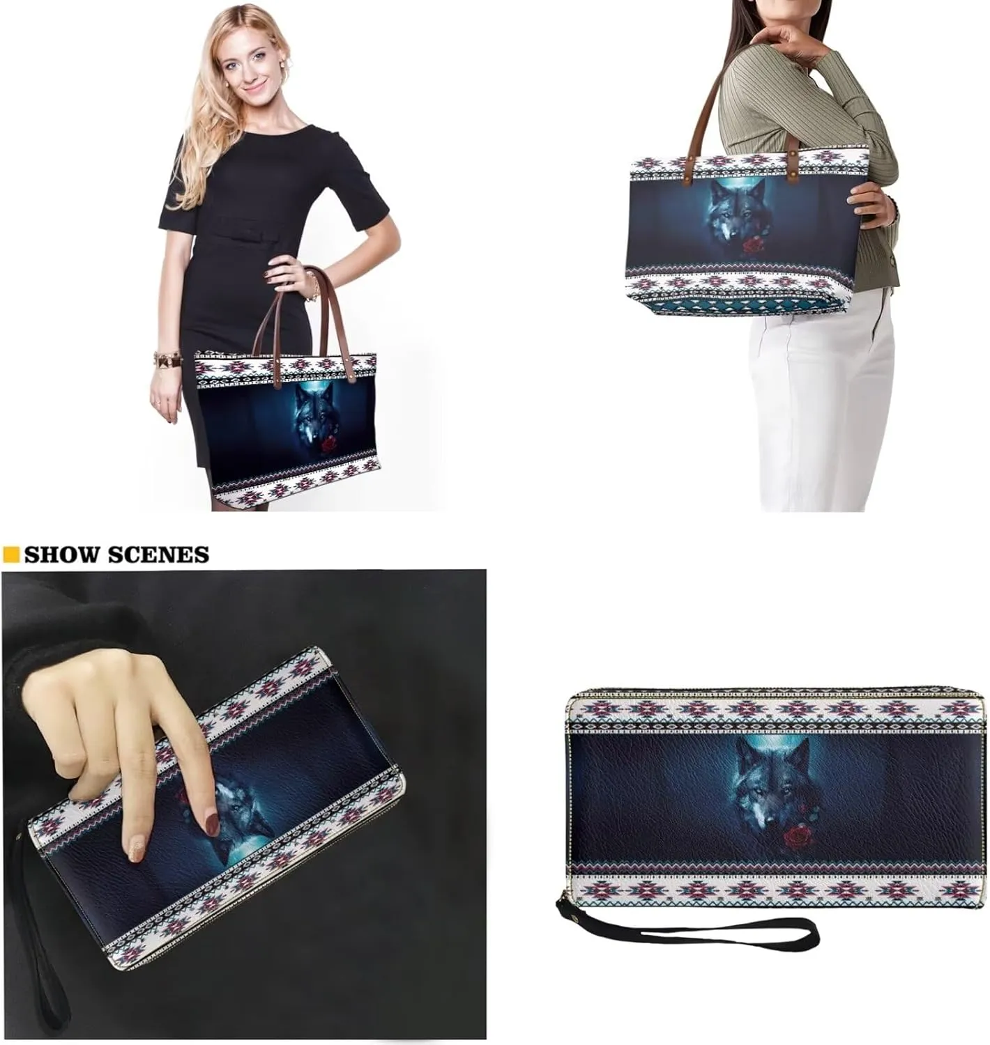 2 PCS Purse and Wallet Set for Women, Lightweight Large Top Handle Purse with PU Wallet for Work Party Shopping