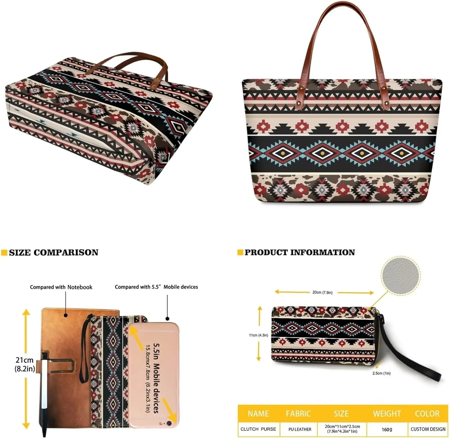 2 PCS Purse and Wallet Set for Women, Lightweight Large Top Handle Purse with PU Wallet for Work Party Shopping