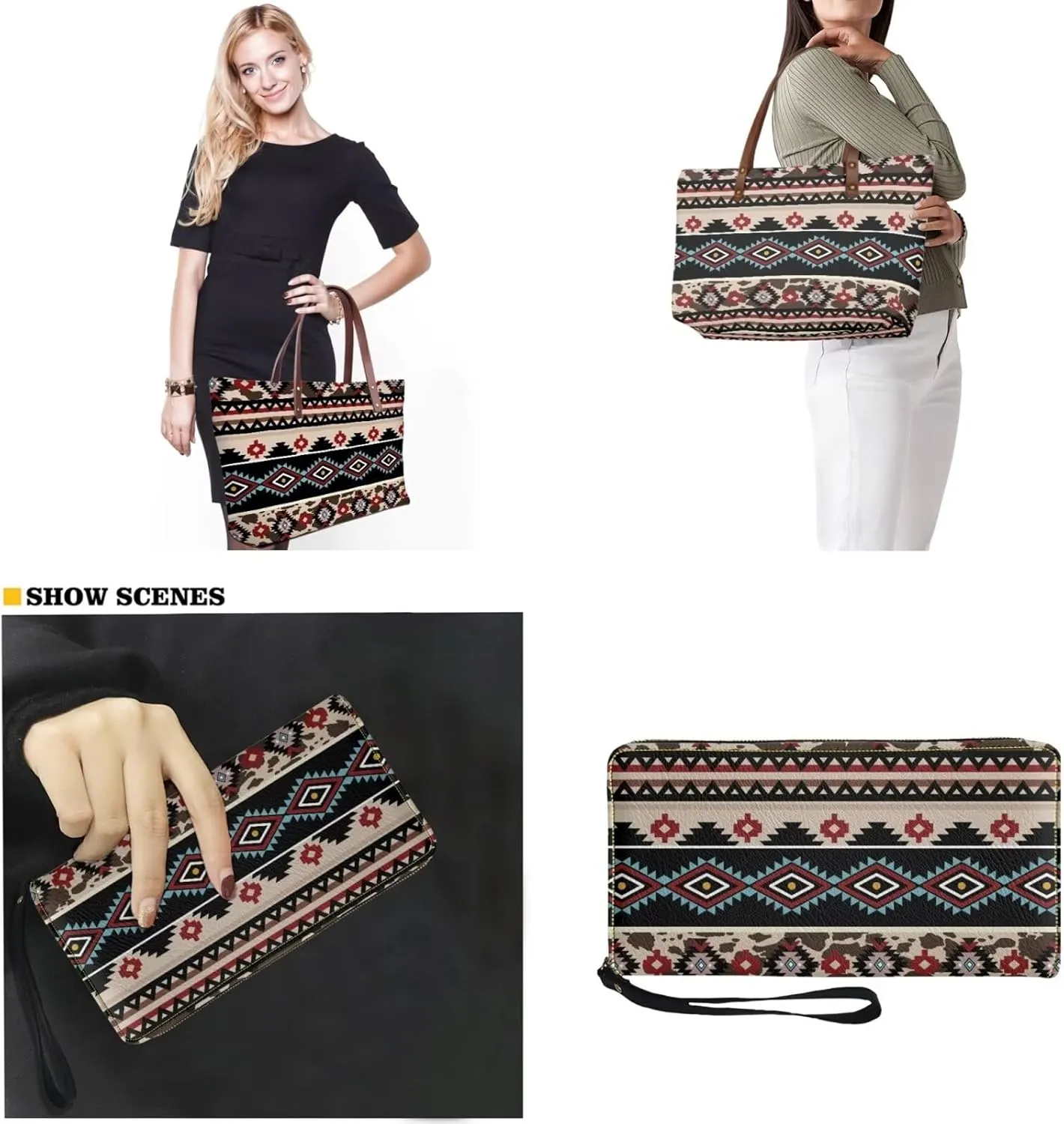 2 PCS Purse and Wallet Set for Women, Lightweight Large Top Handle Purse with PU Wallet for Work Party Shopping