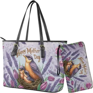 2 PCS Women Handbags Purses Wallet Tote Shoulder Bags Casualfor Ladies, Leather Tote Satchel Purse Set