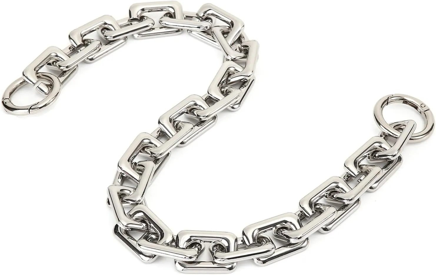 22.5 Inch Gorgeous Heavy Metal Bag Chain Purse Handle Shoulder Strap Replacement (Silver, Large)