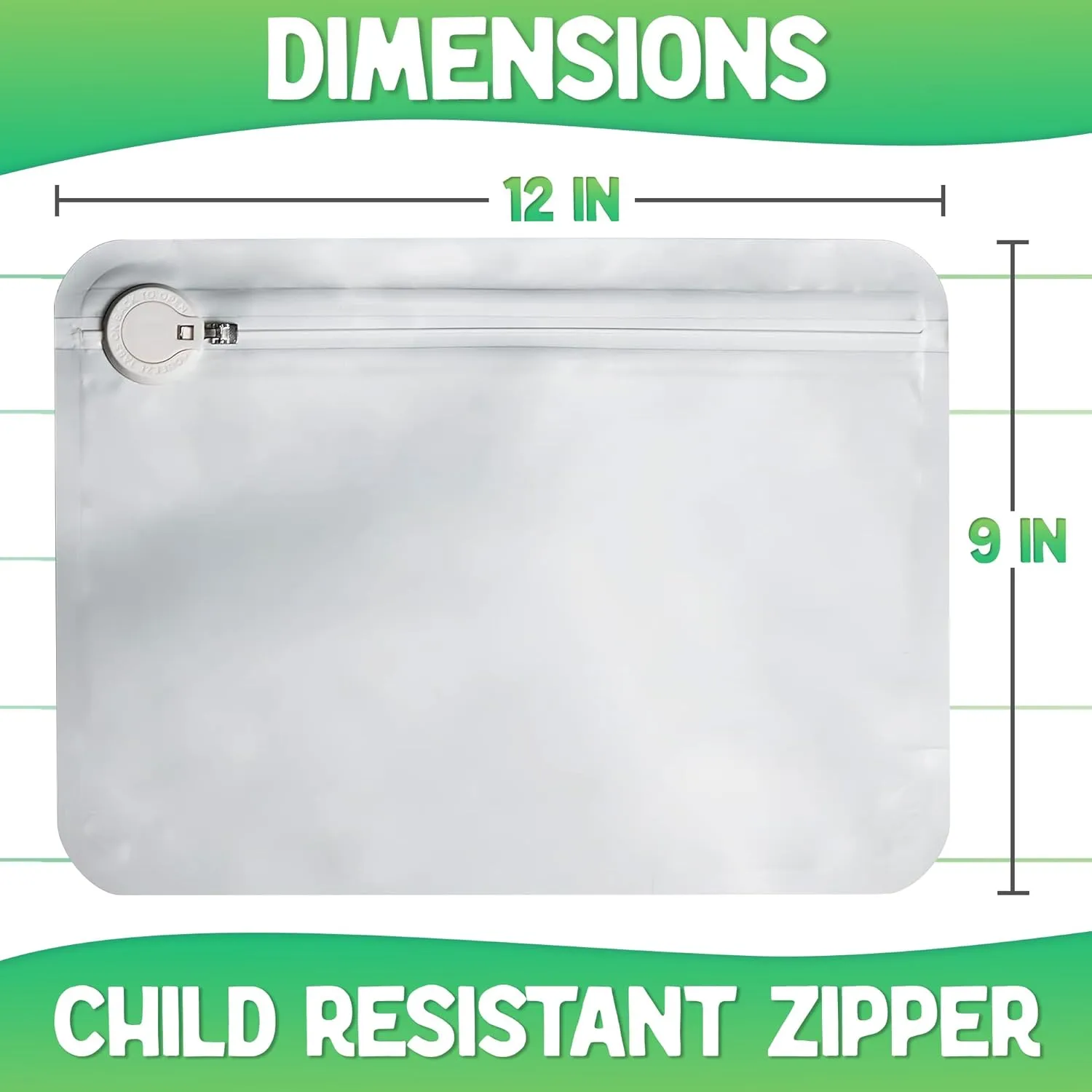 250 Count Exit Bags Measuring 12x9x3 - Premium Squeeze to Open Resealable White Zip-Locking Exit Bag - Airtight Pouch Giant Ziplock Bags for Storage The Exit Ziplock Mylar Pouch