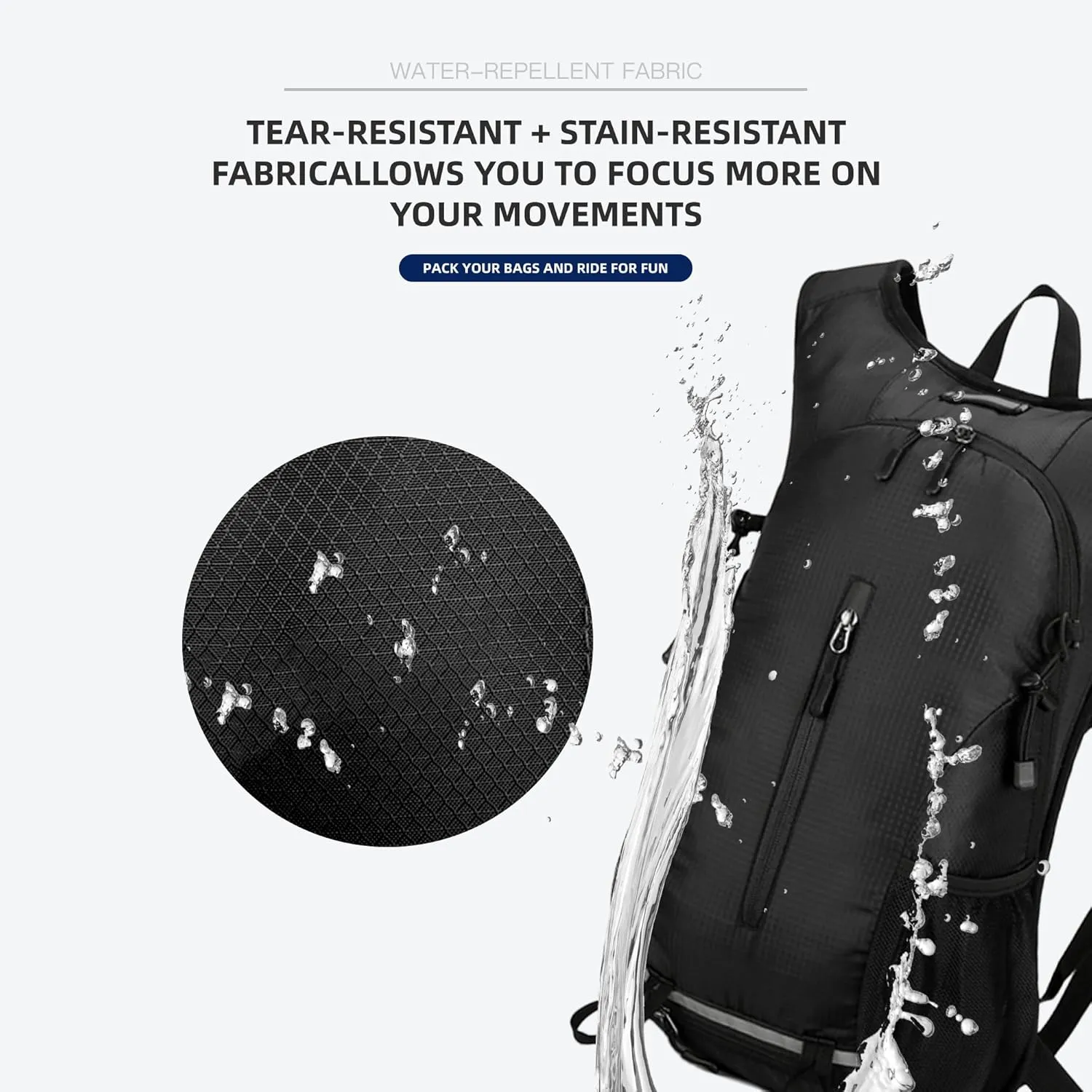 25L Ultralight Lightweight Waterproof HikingBackpack Foldable Travel Camping Hiking Outdoor Sports Backpack Daypack with reflective strips(black)