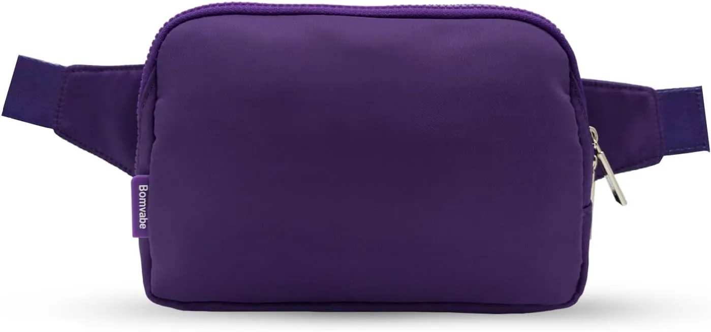 2L Purple Fanny Pack for Women Men, Large Everywhere Belt Bag with Adjustable Strap 55", Fashion Waist Bag Mothers Day Gift for Wife, Crossbody Bag Water-resistant for Travel, Sports, Hiking