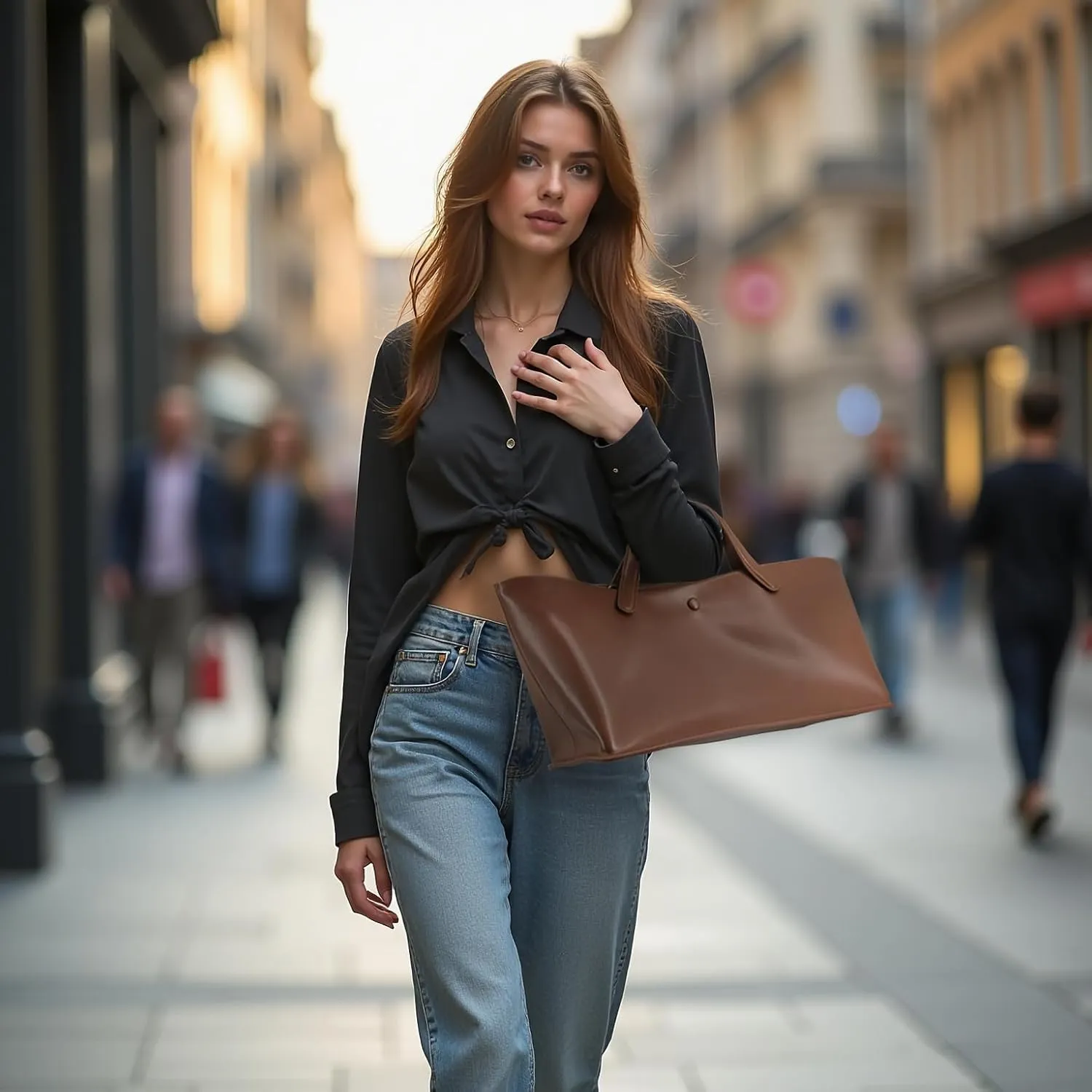 2Pcs Set, Large Leather/Canvas Tote Bag for Women, Casual Designer Detachable Crossbody Shoulder Bag,Top Handle Purse