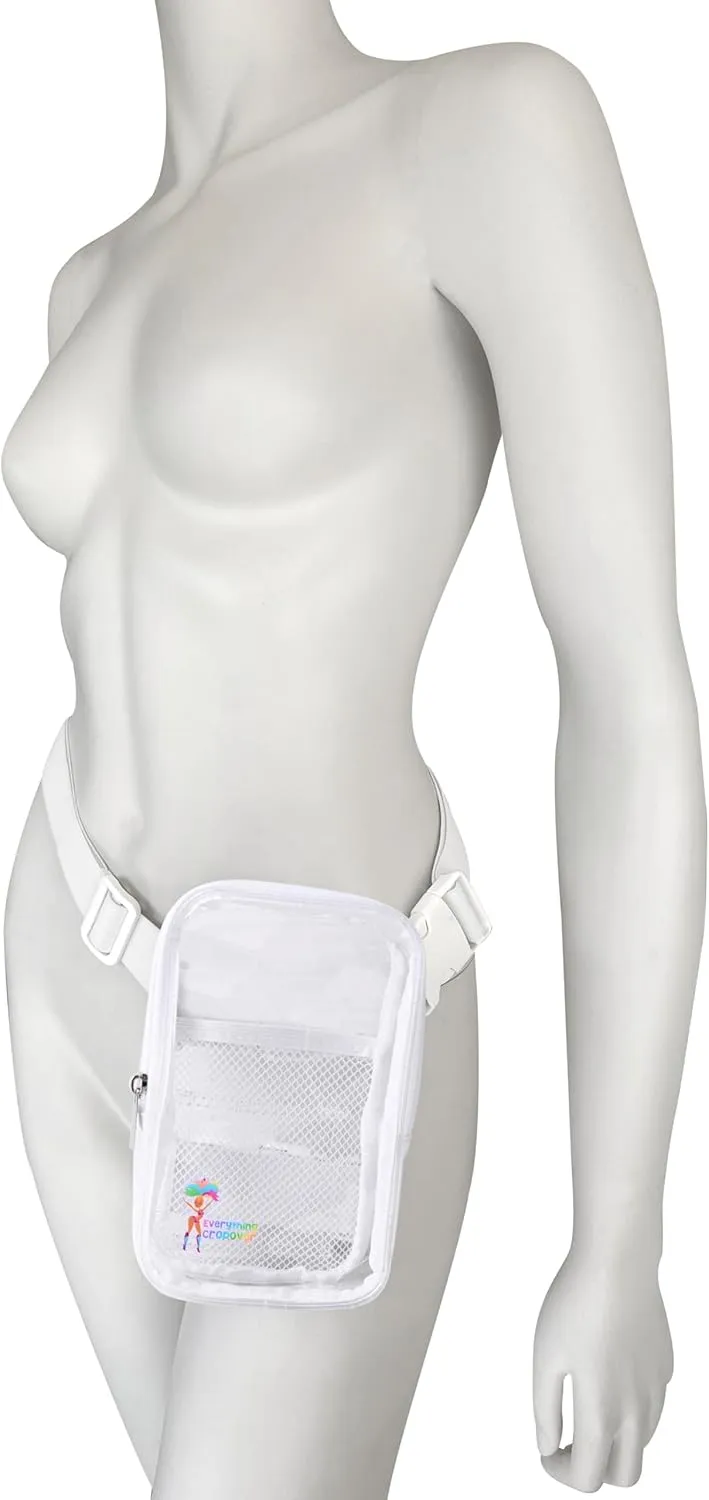 3-IN-1 Thigh Bag Fanny Pack Crossbody | Stadium Leg Harness Waist Bag | Rave Leg Pack with Buckles | Clear