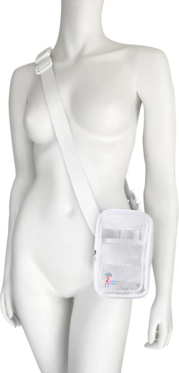 3-IN-1 Thigh Bag Fanny Pack Crossbody | Stadium Leg Harness Waist Bag | Rave Leg Pack with Buckles | Clear
