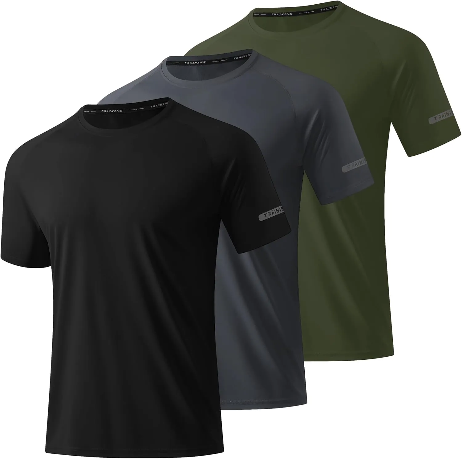 3 Pack Workout Shirts for Men Short Sleeve UPF 50  Sun Protection Tee Moisture Wicking Athletic Rash Guard T-Shirts Running