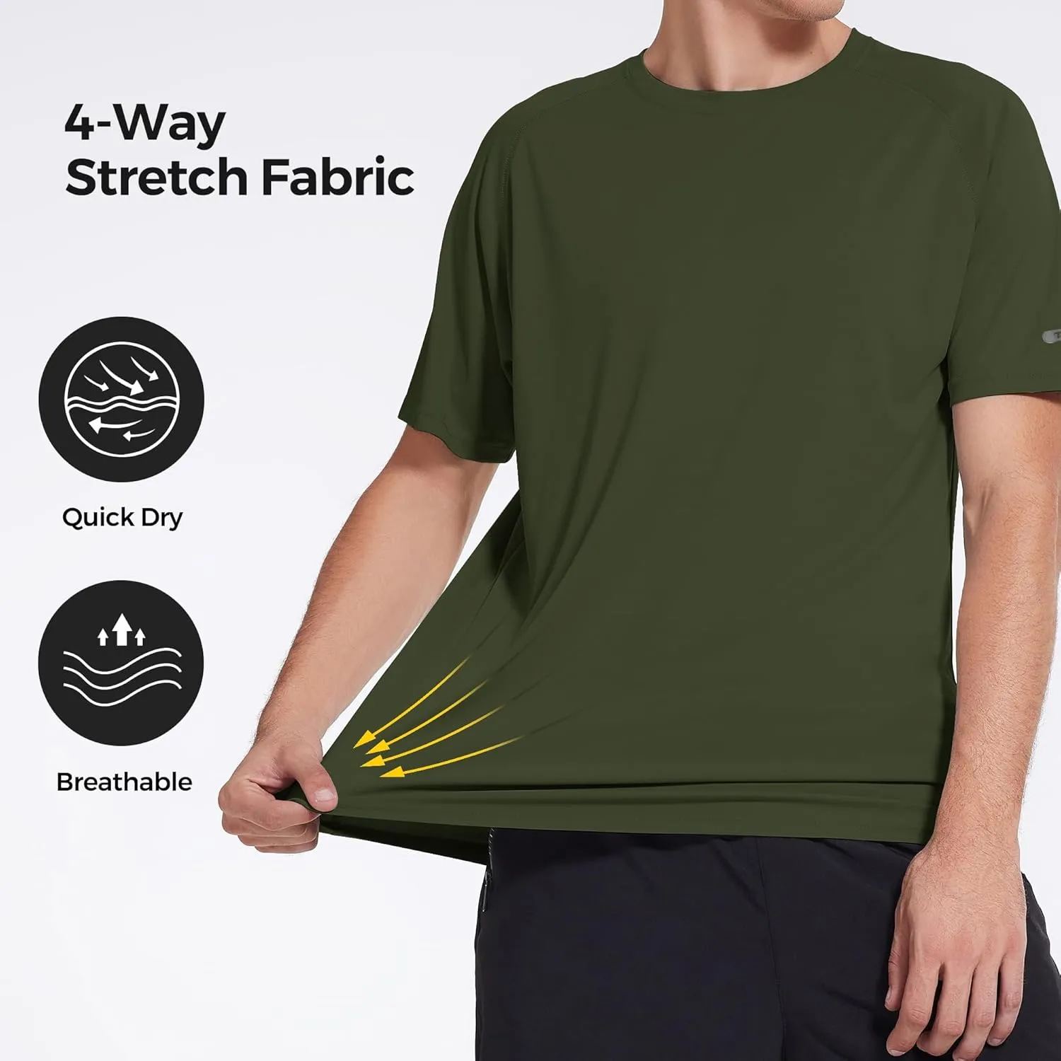 3 Pack Workout Shirts for Men Short Sleeve UPF 50  Sun Protection Tee Moisture Wicking Athletic Rash Guard T-Shirts Running