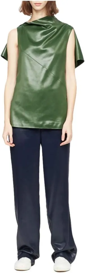 3.1 Phillip Lim Lacquered Leather Cape Top