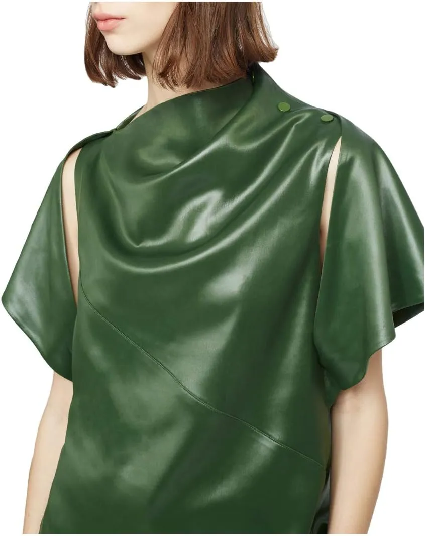 3.1 Phillip Lim Lacquered Leather Cape Top