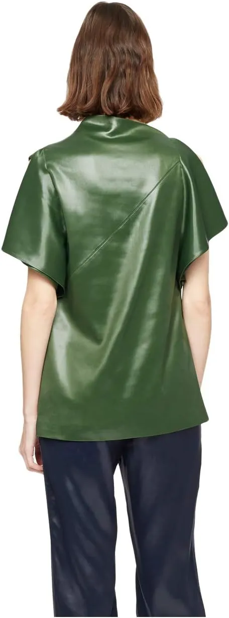 3.1 Phillip Lim Lacquered Leather Cape Top