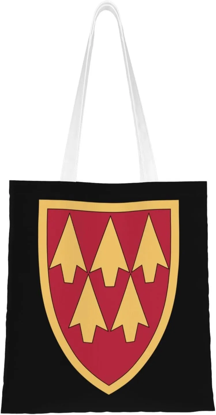 32nd Army Air And Missile Defense Command Tote Bag for Women Canvas Shopping Bags Reusable Large Capacity Casual Shoulder Handbags Grocery Bags DIY Gift Bags