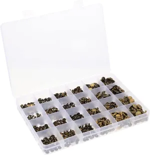 360pcs Double-sided Rivets Leather Craft Rivets Shoe Rivets Accessories Rivets Case Rivets Belt Rivets Metal Button Round Rapid Rivet Rivets for Belts Rivets for Boots Round Rivets