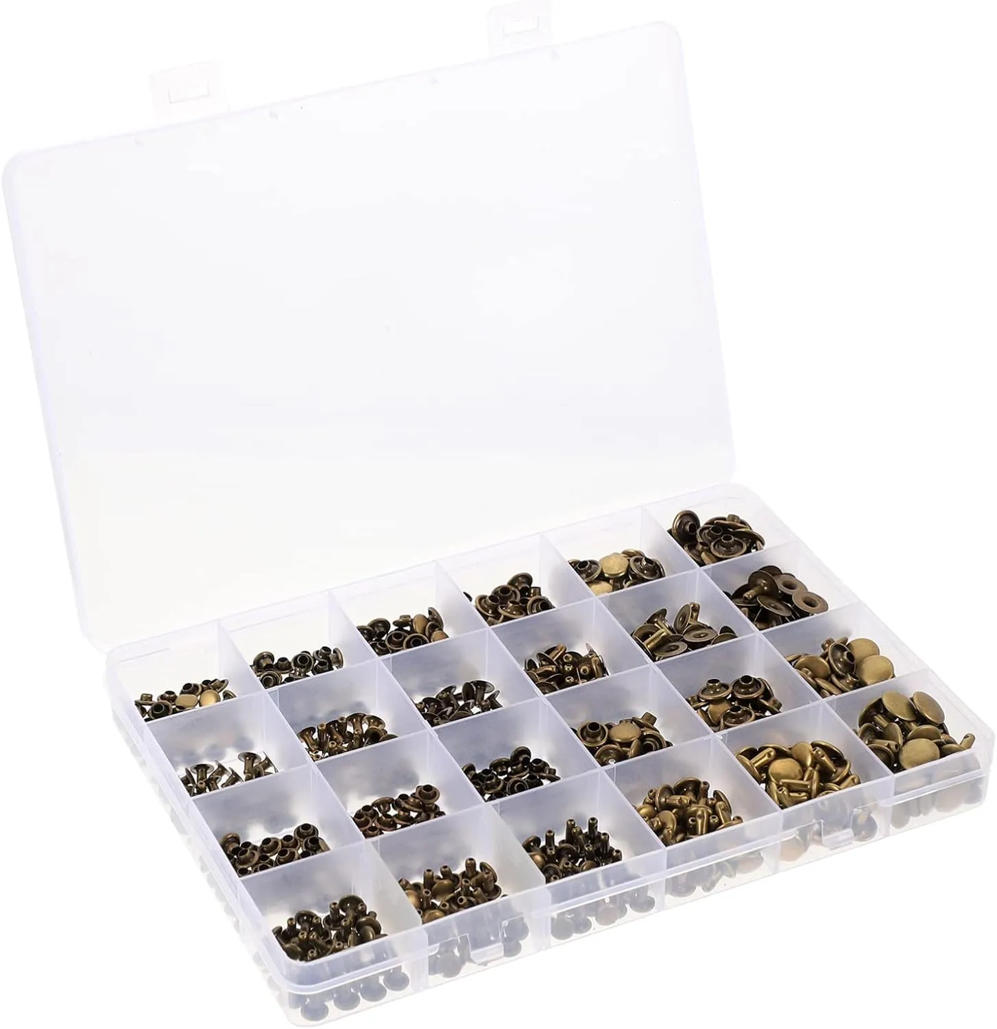 360pcs Double-sided Rivets Leather Craft Rivets Shoe Rivets Accessories Rivets Case Rivets Belt Rivets Metal Button Round Rapid Rivet Rivets for Belts Rivets for Boots Round Rivets