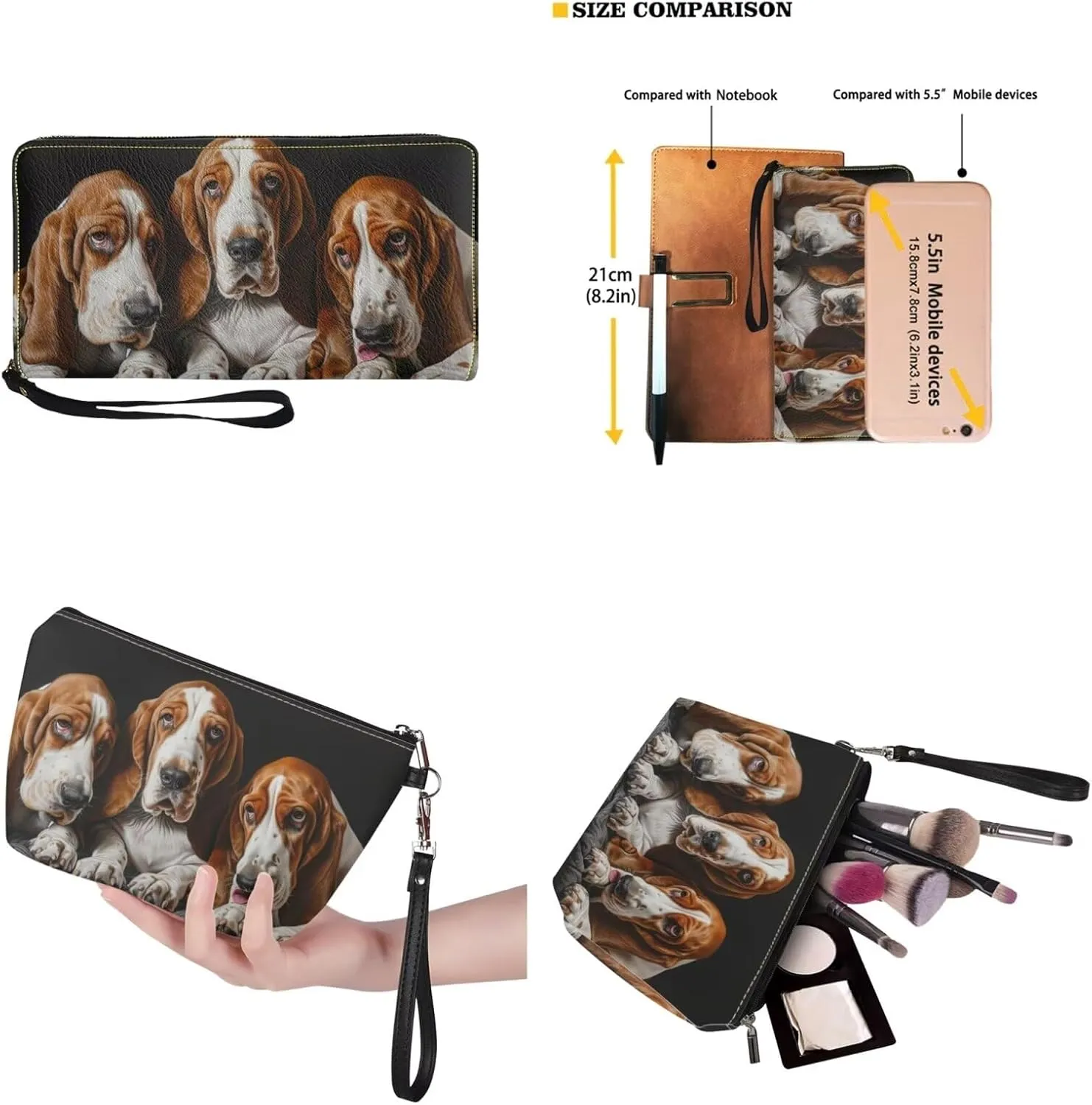 3PCS Tote Bag with Wallet, Purse and Wallet Set for Women Large Top Handle Purse Casual Satchel Handbag