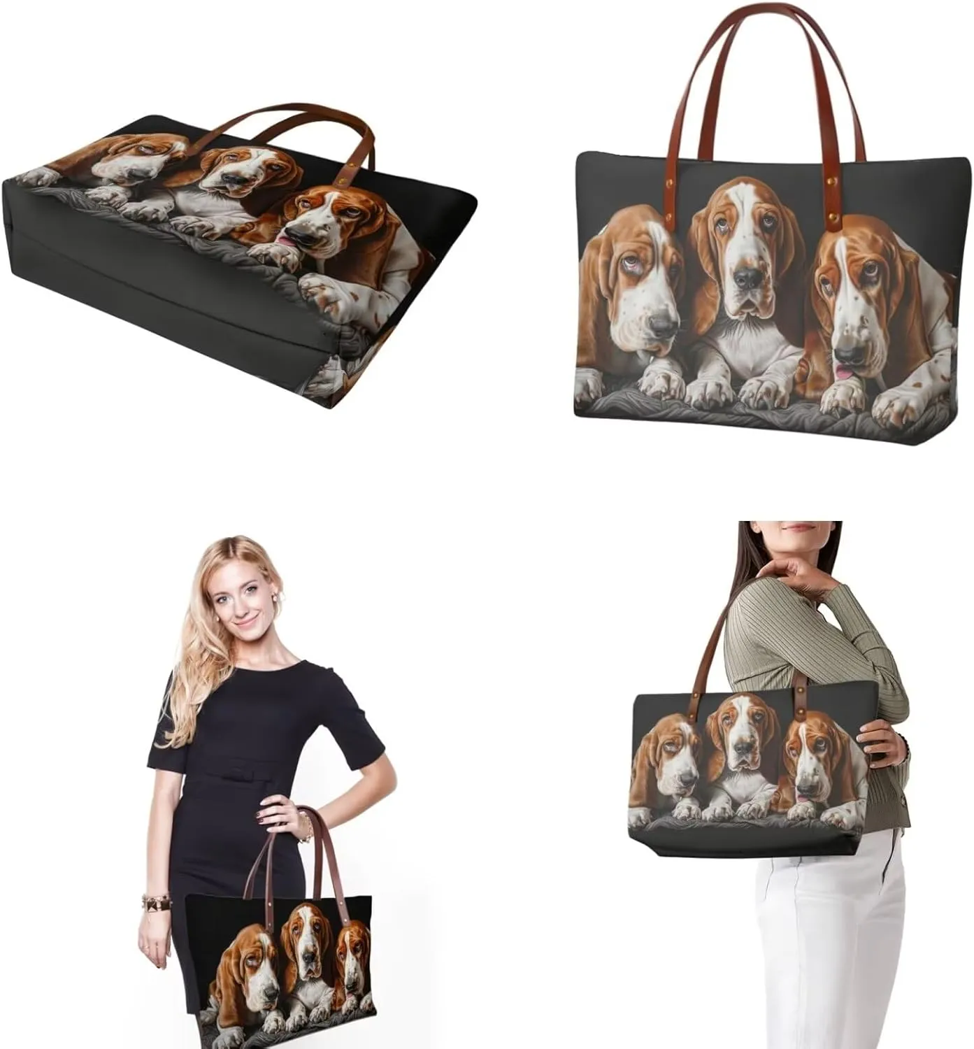 3PCS Tote Bag with Wallet, Purse and Wallet Set for Women Large Top Handle Purse Casual Satchel Handbag