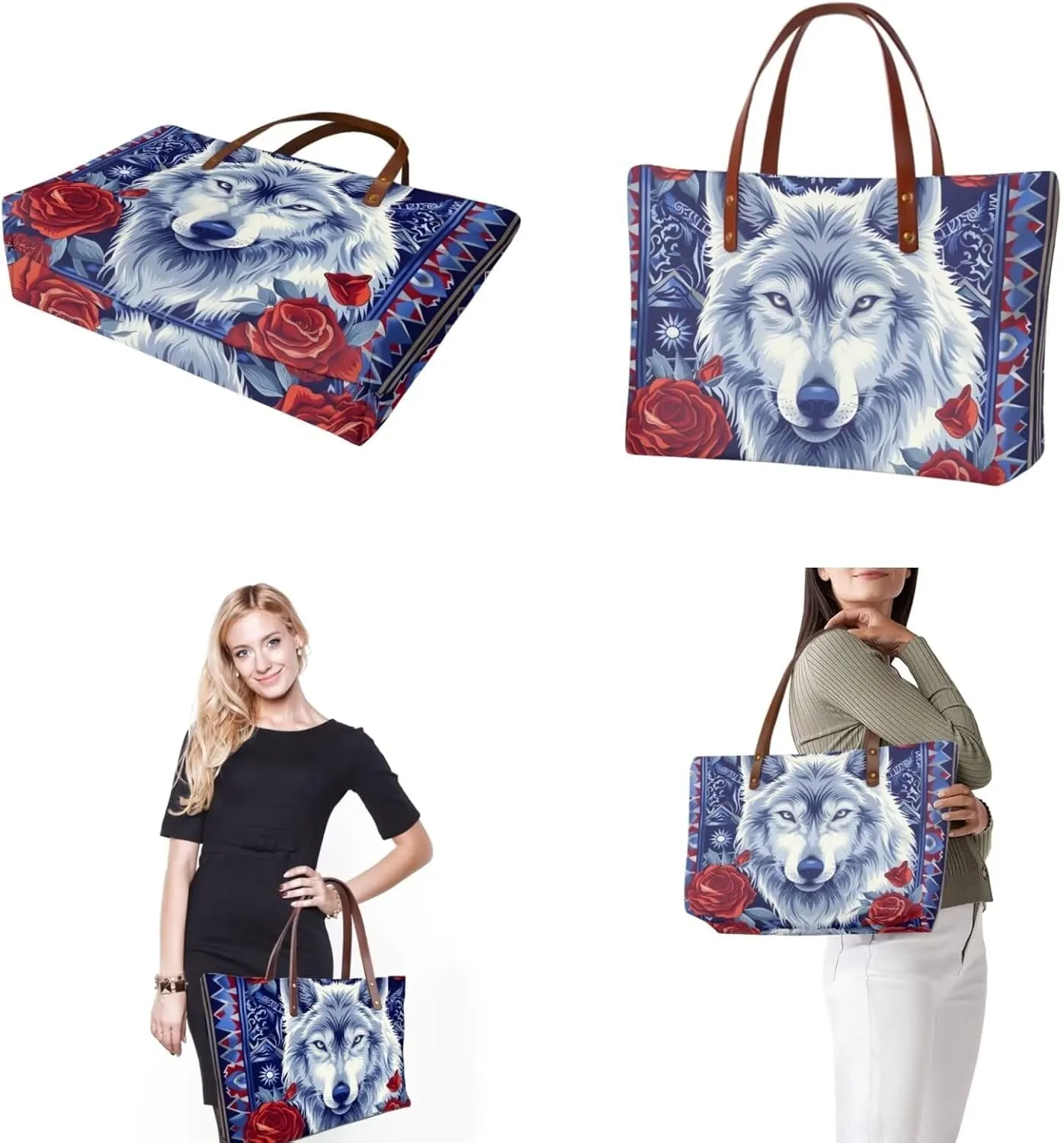 3PCS Tote Bag with Wallet, Purse and Wallet Set for Women Large Top Handle Purse Casual Satchel Handbag