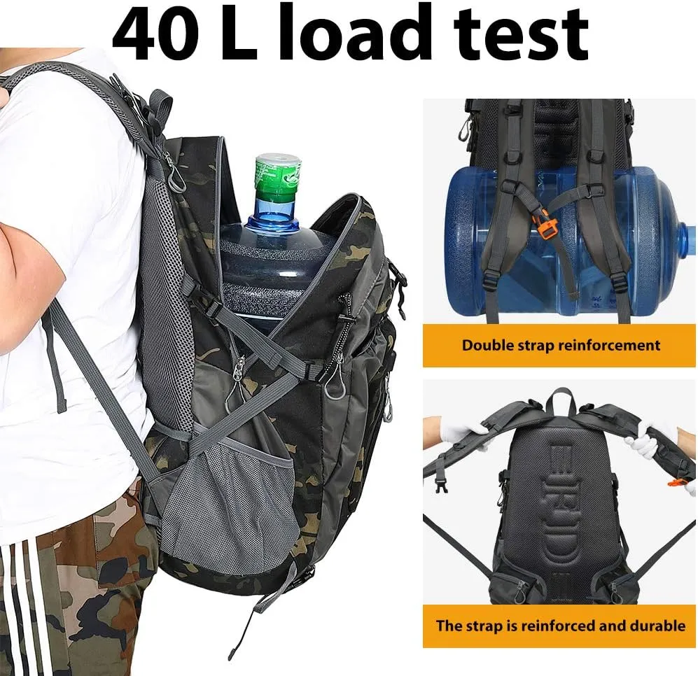 40L Waterproof Lightweight Hiking,Camping,Travel Backpack for Men Women