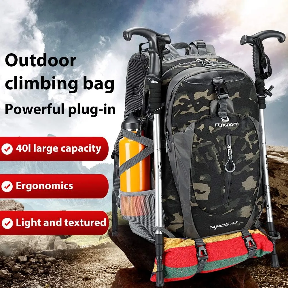 40L Waterproof Lightweight Hiking,Camping,Travel Backpack for Men Women