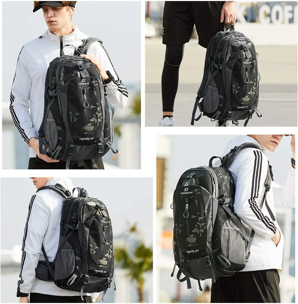 40L Waterproof Lightweight Hiking,Camping,Travel Backpack for Men Women