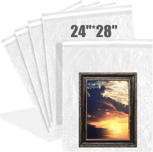 5 Pack Self Seal 24 x 28 Inch Bubble Bags Extra Large Clear Bubble Cushioning Pouches for Packing Shockproof Wrap Bag for Shipping Moving Fragile Dishes China Plates Painting Fragile Items