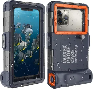 𝟐𝟎𝟐5 Underwater Snorkeling Diving Phone Case for Phone 16/15/14/13/12/11 Pro Max/XR/XS/X Galaxy S8/S9/S10.[50ft/15m] Professional Scuba Dive Waterproof Case Underwater Photo Video Blue